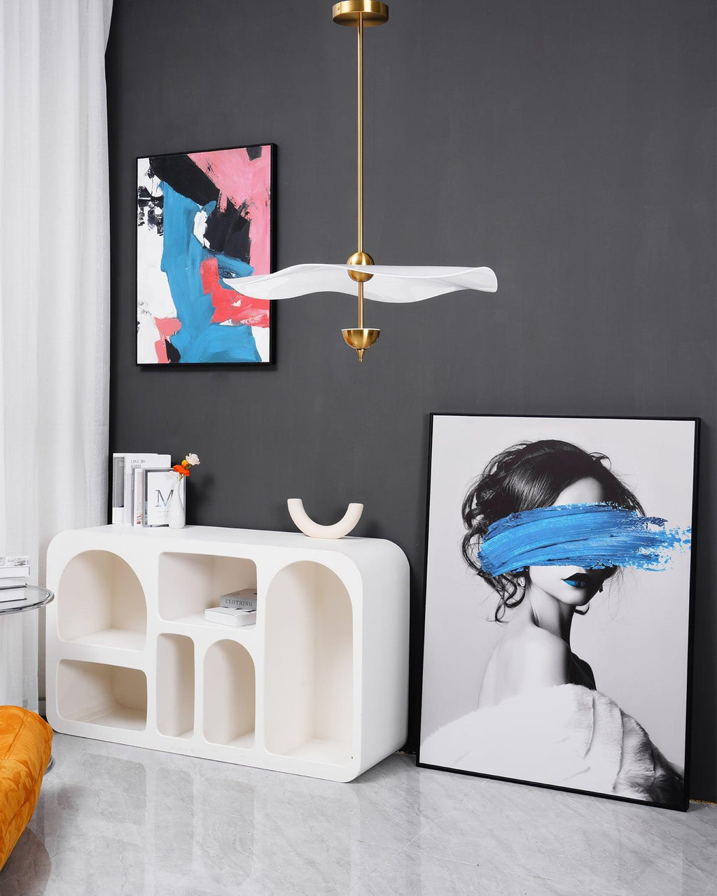 Doppelte Biscuit-Hängeleuchte Weiß Gold Rund Opal Weiß Acrylschirm Designbeleuchtung Dekorativ für Wohnzimmer Essbereich Schlafzimmer Modern Skandinavisches Interieur - Lamylie