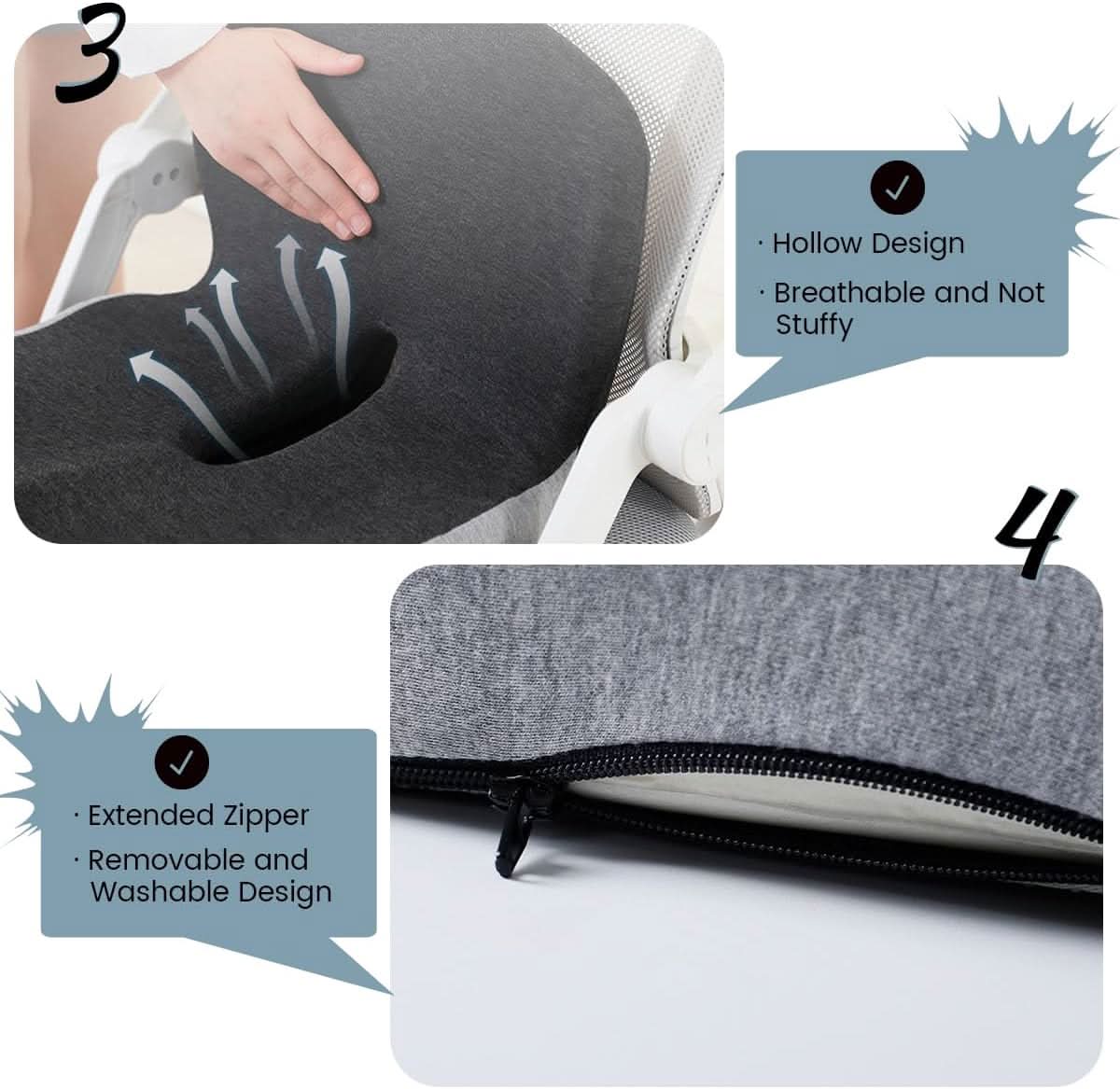 Coussin d’assise en mousse à mémoire de forme pour plus de confort et de soutien - Lamylie