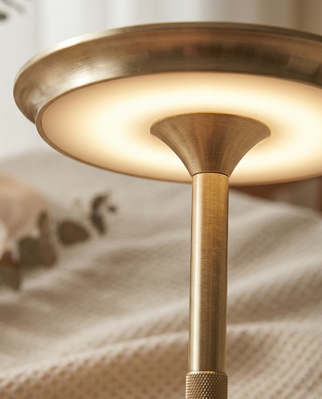 Rechargeable LED Table Lamp with Dim Function Cylinder Shape Metal Wireless Ambient Lamp - Lamylie
