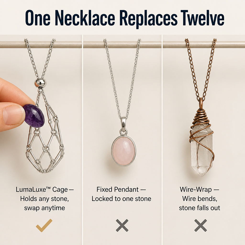 LumaLuxe — Swap Any Crystal Into One Cage Necklace in Seconds - Lamylie