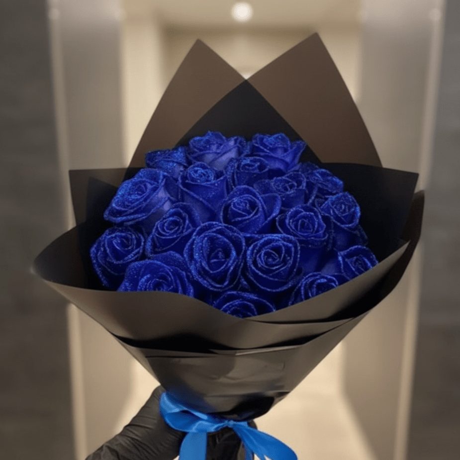 Glamrose Artificial Glitter Rose — Lifelike Bloom, Permanent Sparkle