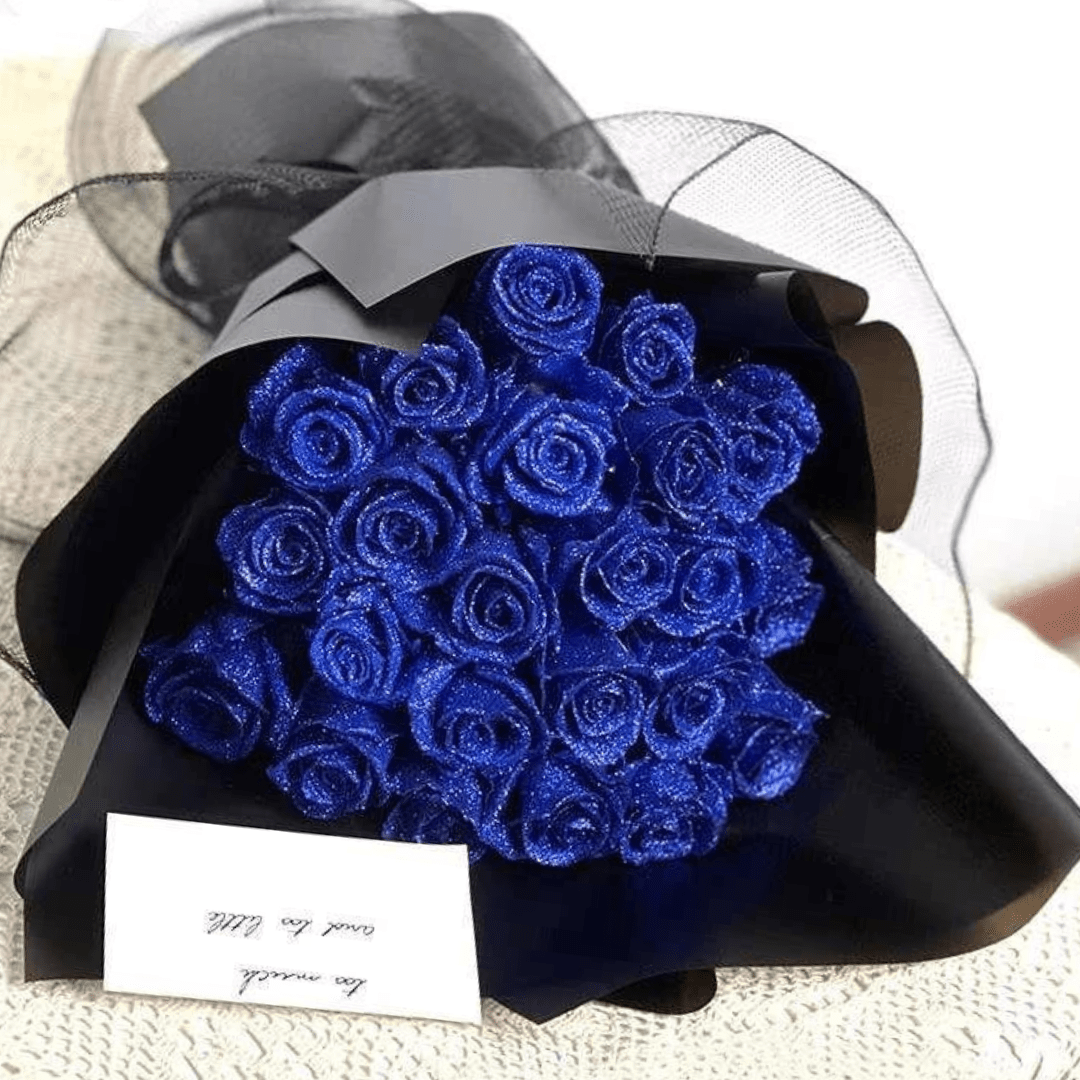 Glamrose Artificial Glitter Rose — Lifelike Bloom, Permanent Sparkle