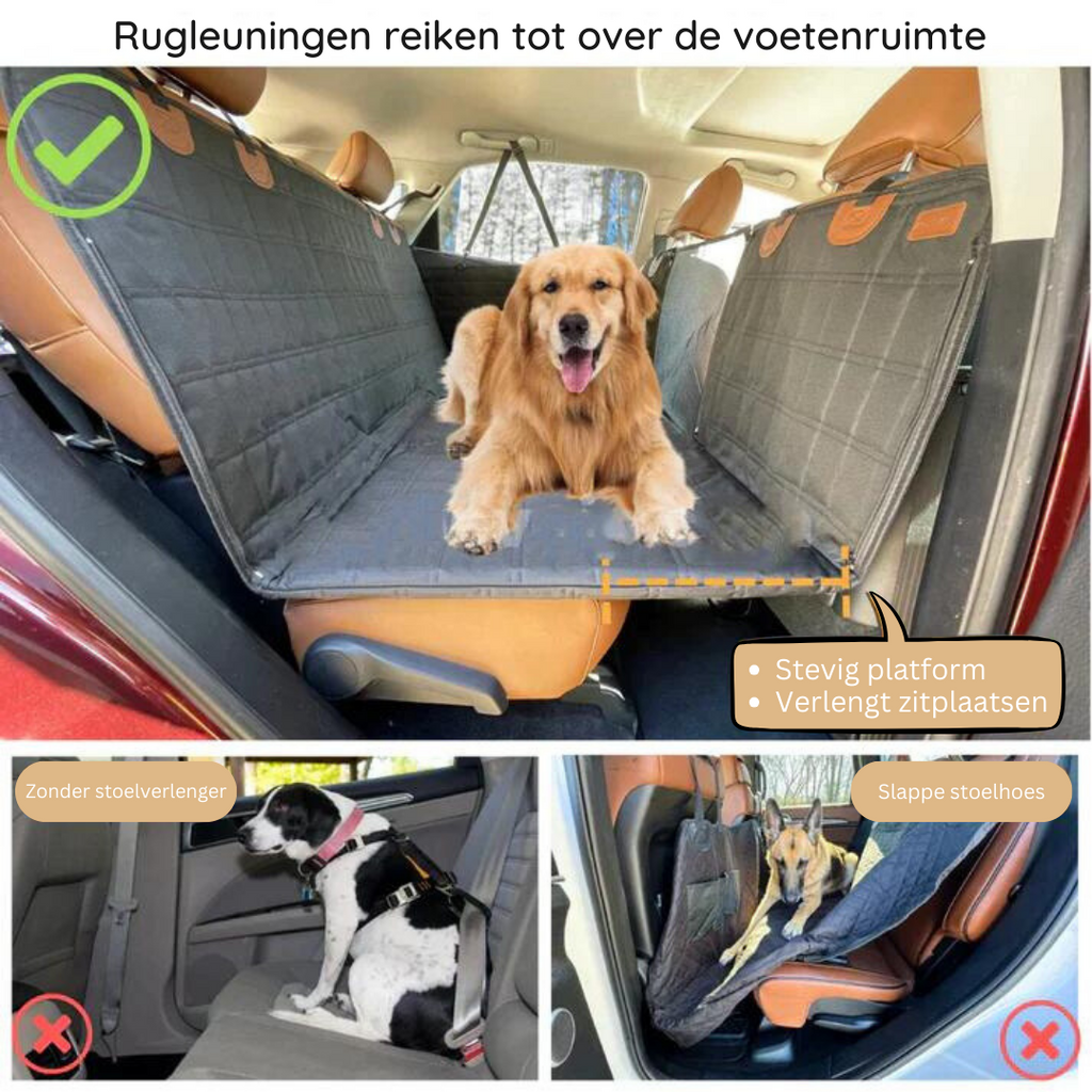Housse de siège de voiture pour chiens – Protecteur de banquette arrière imperméable avec fixation sécurisée – Lamylie