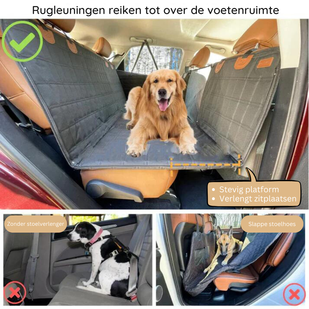 Housse de siège de voiture pour chiens – Protecteur de banquette arrière imperméable avec fixation sécurisée – Lamylie
