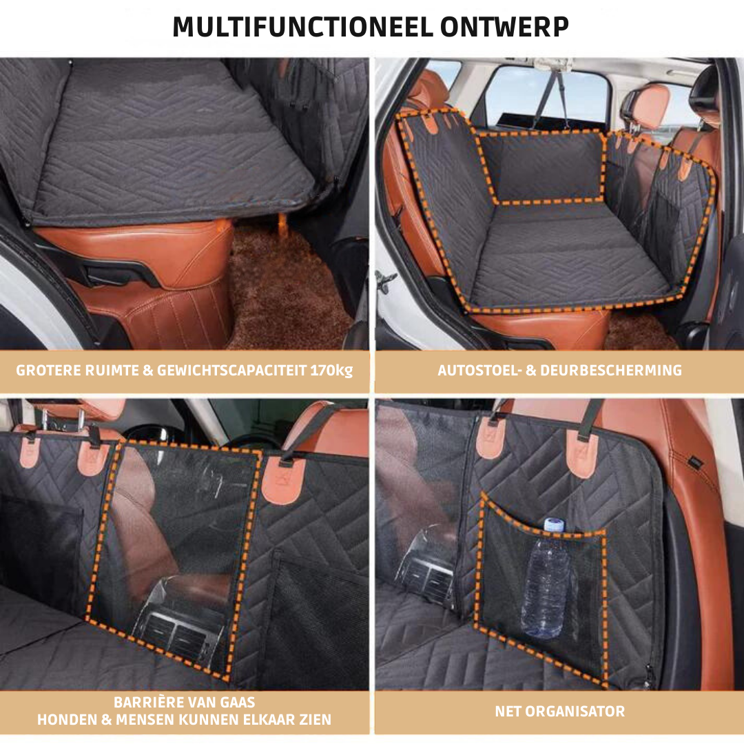 Housse de siège de voiture pour chiens – Protecteur de banquette arrière imperméable avec fixation sécurisée – Lamylie