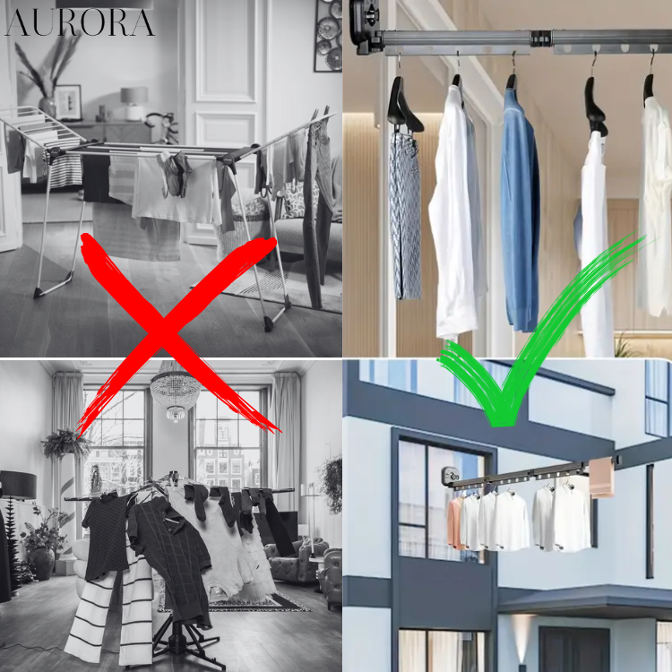 FlexRack Pro – Tør dit vasketøj overalt, pladsbesparende og ubesværet! - Lamylie