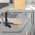 Sammenfoldelig hyldekonsol – vægmonteret hyldestøtte – Metalkonsol til køkkenskab, arbejdsbænk og opbevaringsplads – Pladsbesparende og robust – Lamylie