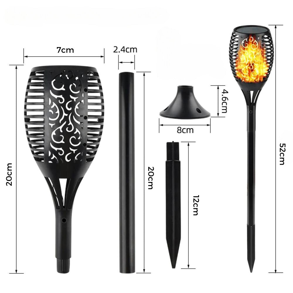 Solar Garden Torch with Flickering Flame | LED Solar Outdoor Lighting for Garden and Terrace - Lamylie