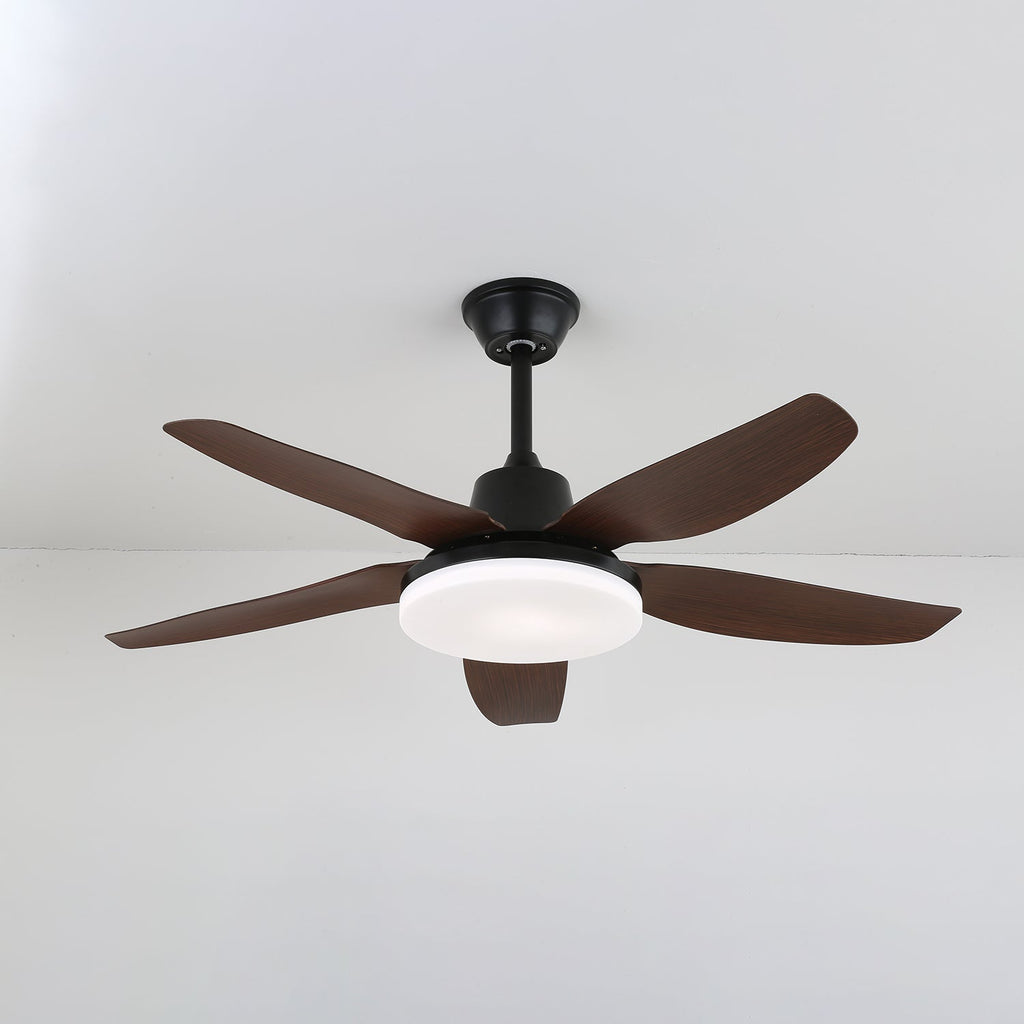 Ventilateur de plafond moderne Luvo avec éclairage et finition bois | Ø122 cm | Avec télécommande | LED incluse | 6 vitesses - Lamylie