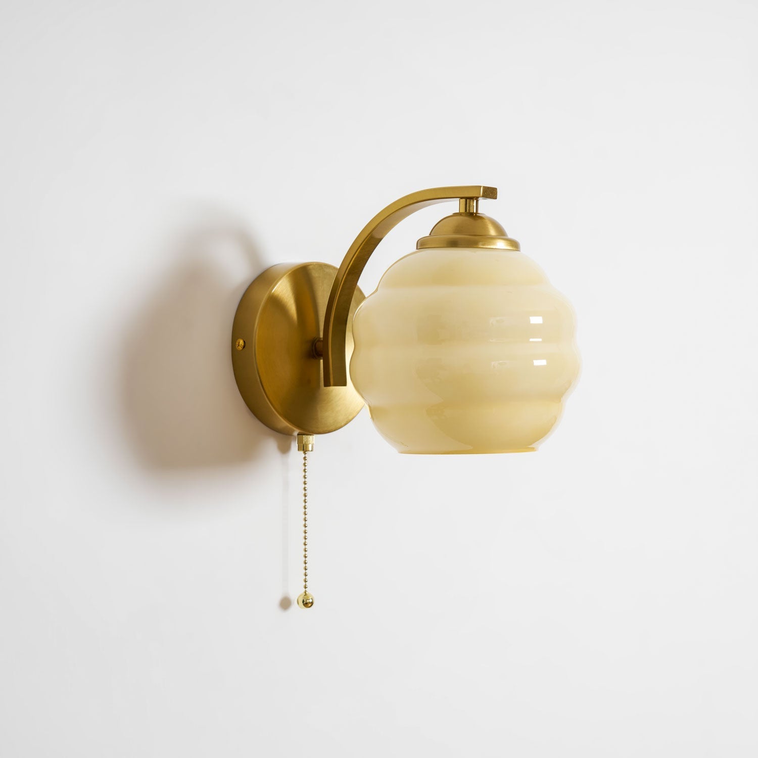 Art Deco Wall Lamp with Curved Glass Shade Vintage Style - Lamylie