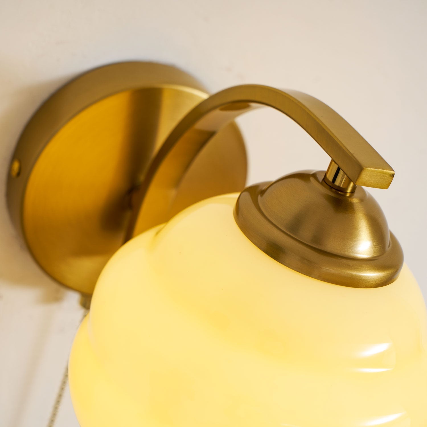 Art Deco Wall Lamp with Curved Glass Shade Vintage Style - Lamylie