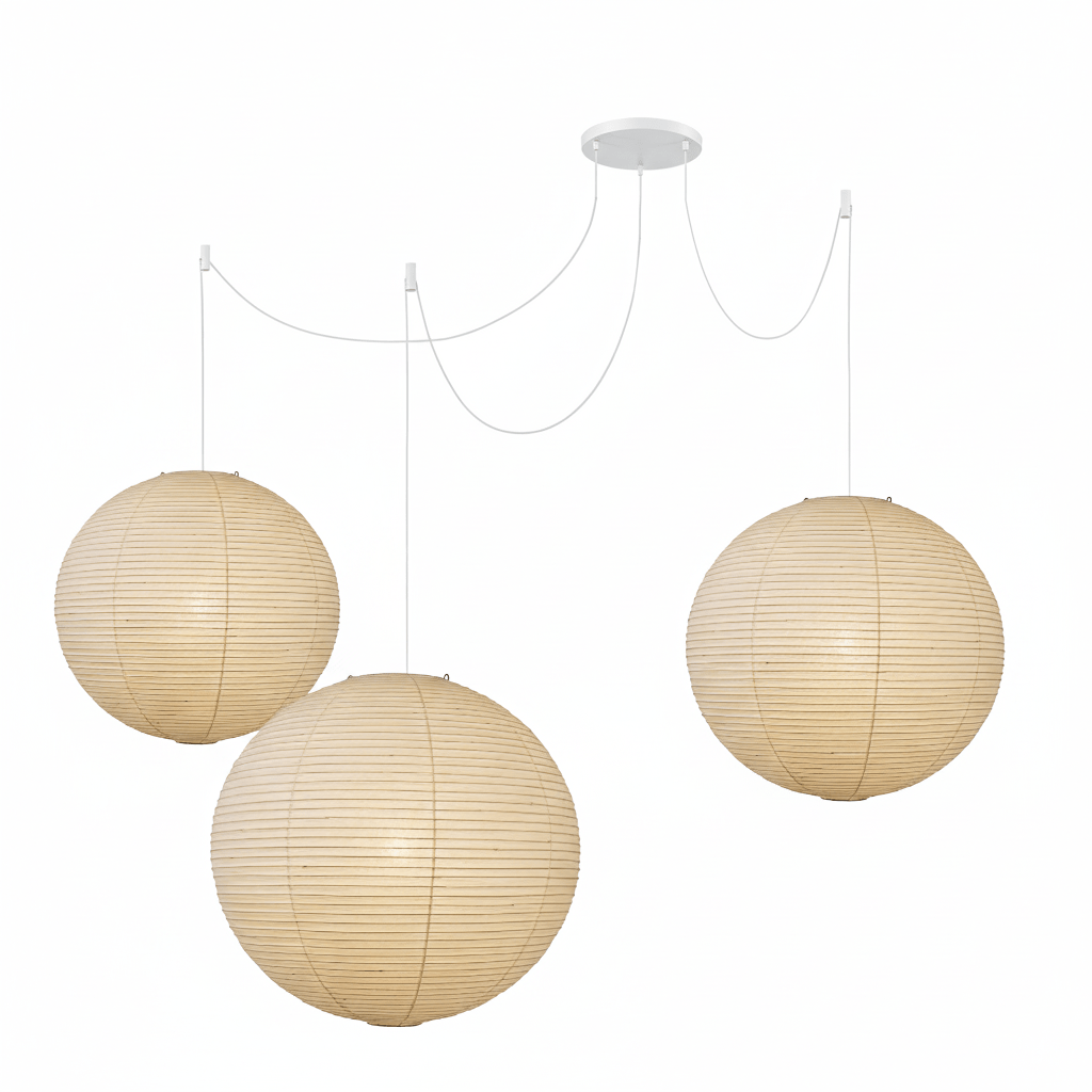 Japanese Mulberry Paper Pendant Lamp — Handmade Washi Lampshade Globe Ambient Lighting - Lamylie