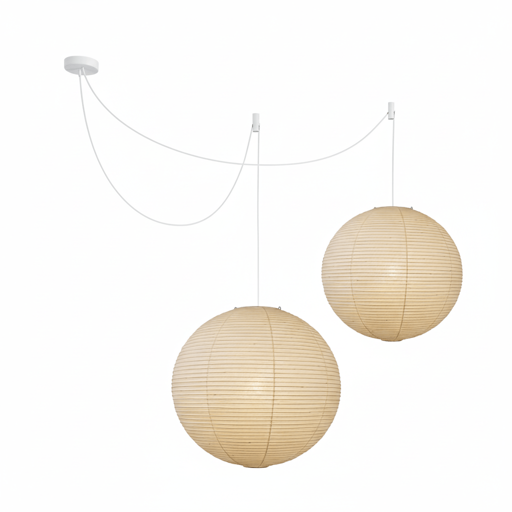 Japanese Mulberry Paper Pendant Lamp — Handmade Washi Lampshade Globe Ambient Lighting - Lamylie