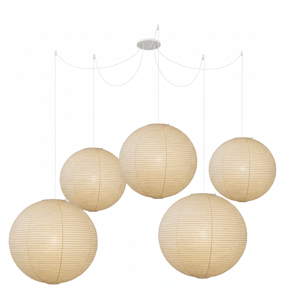 Japanese Mulberry Paper Pendant Lamp — Handmade Washi Lampshade Globe Ambient Lighting - Lamylie