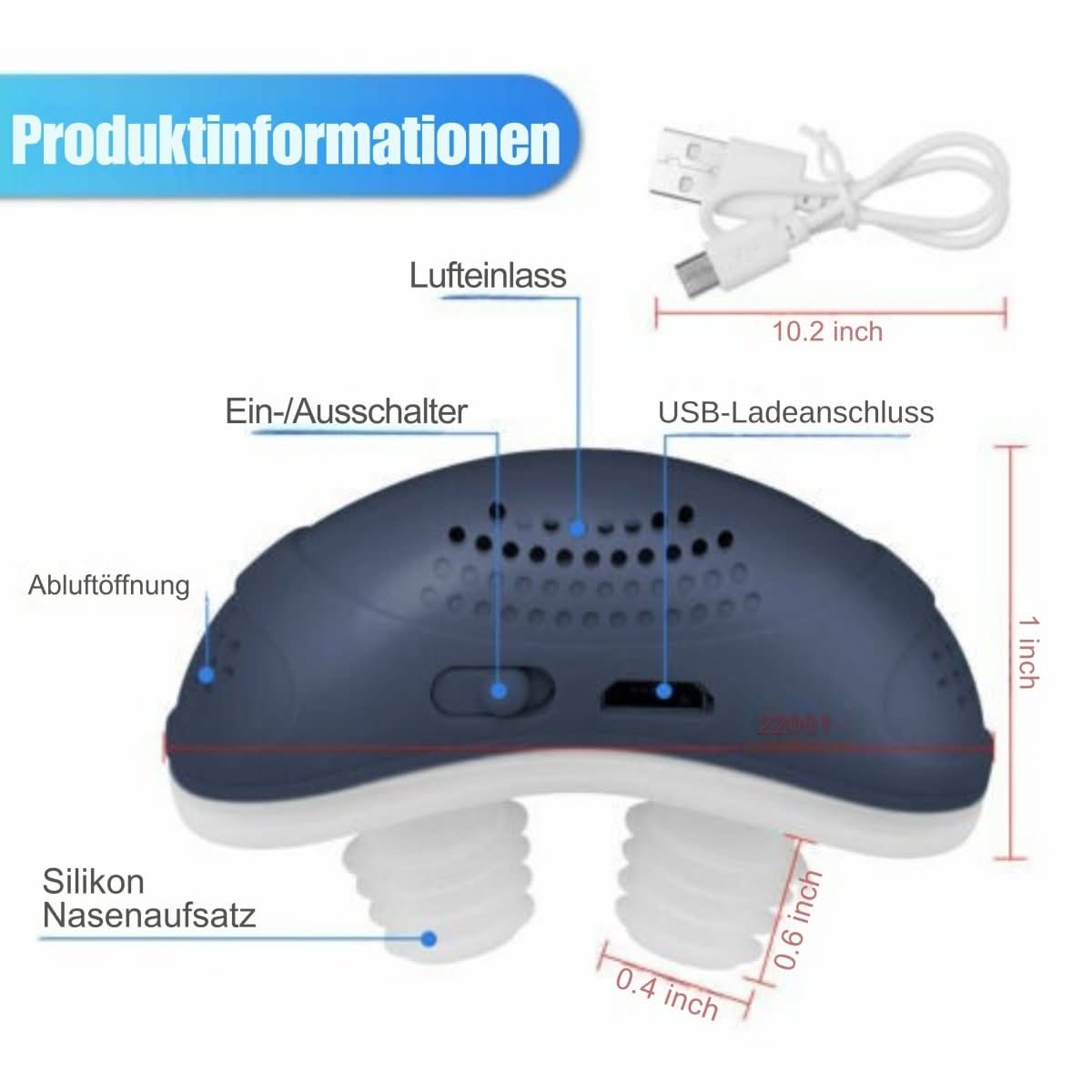 Máquina CPAP compacta para aliviar los ronquidos y tratar la apnea del sueño - Lamylie