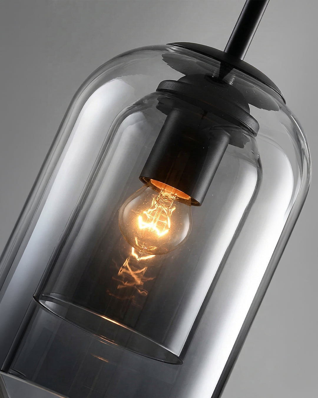 Glass Pendant Lamp Ginza with Curved Shape and Soft Ambient Lighting Warm White | E27 Socket Included Dimmable Compatibility - Lamylie