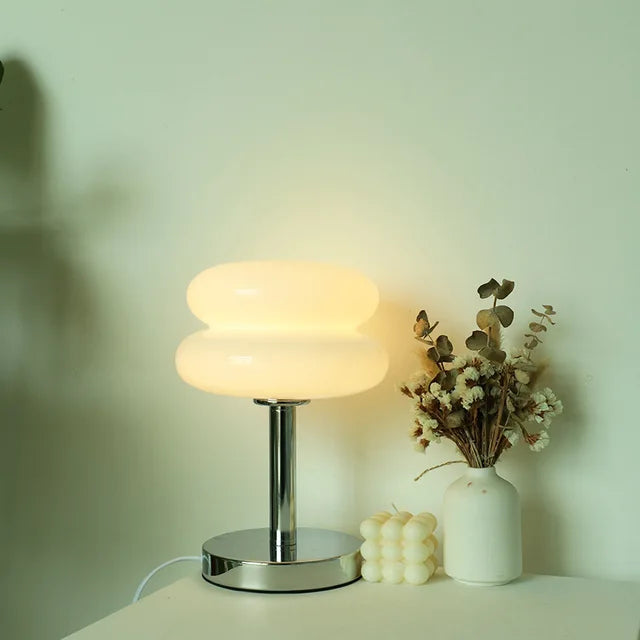 Lampă de masă din sticlă cu model colorat pentru dormitor și noptieră - lumină de veghe potrivită pentru copii - Lamylie