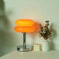 Lampă de masă din sticlă cu model colorat pentru dormitor și noptieră - lumină de veghe potrivită pentru copii - Lamylie