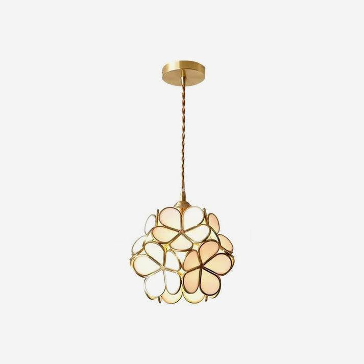 Glas-Blütenblatt-Lampe Hängeleuchte Messingfassung Mundgeblasenes Glas Ø20 cm Fünf Farben E26/E27 Hängeleuchte - Lamylie