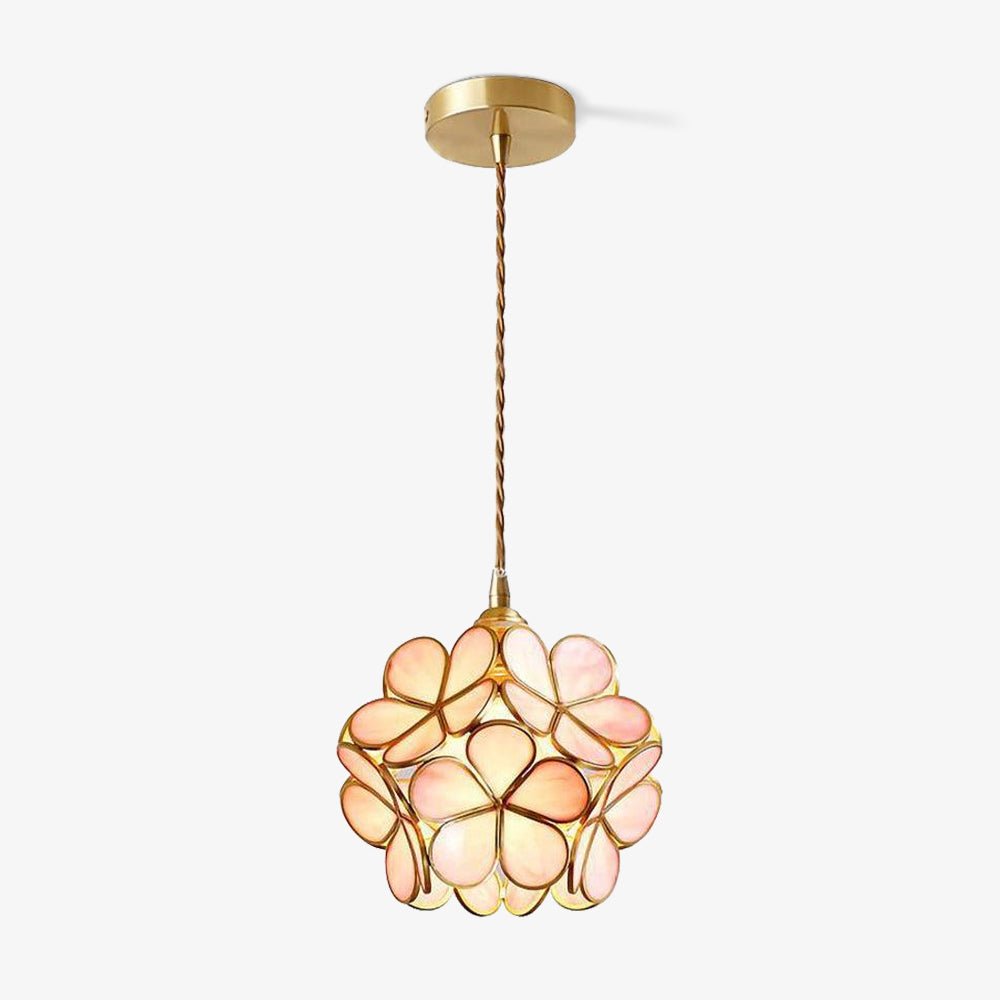 Glas-Blütenblatt-Lampe Hängeleuchte Messingfassung Mundgeblasenes Glas Ø20 cm Fünf Farben E26/E27 Hängeleuchte - Lamylie