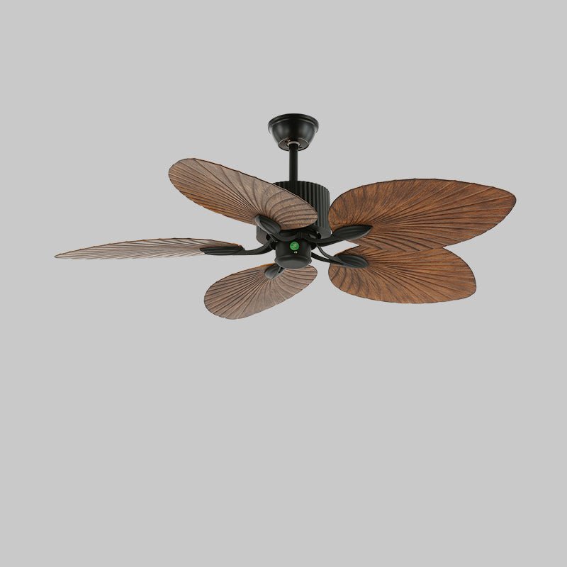 Tropical Wooden Ceiling Fan with Lighting | Remote Control 6 Speeds - Lamylie