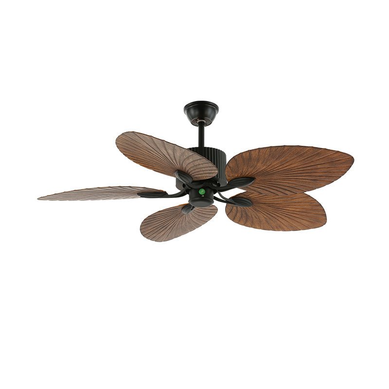 Tropical Wooden Ceiling Fan with Lighting | Remote Control 6 Speeds - Lamylie