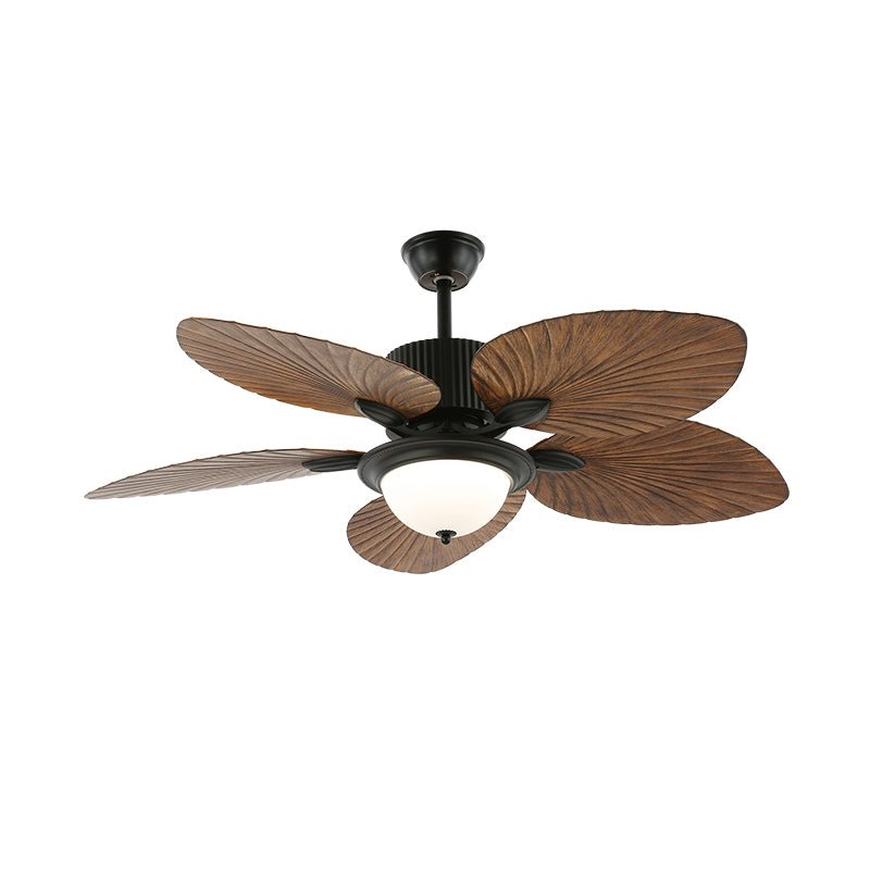 Tropical Wooden Ceiling Fan with Lighting | Remote Control 6 Speeds - Lamylie
