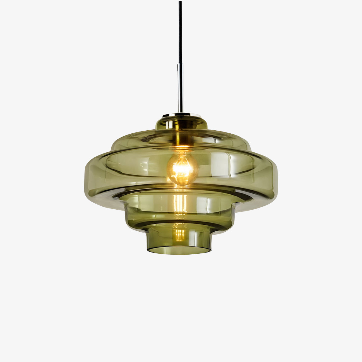 Colored Glass Pendant Lamp with Adjustable Suspension | Modern Light Point for Dining Room Kitchen Living Room - Lamylie