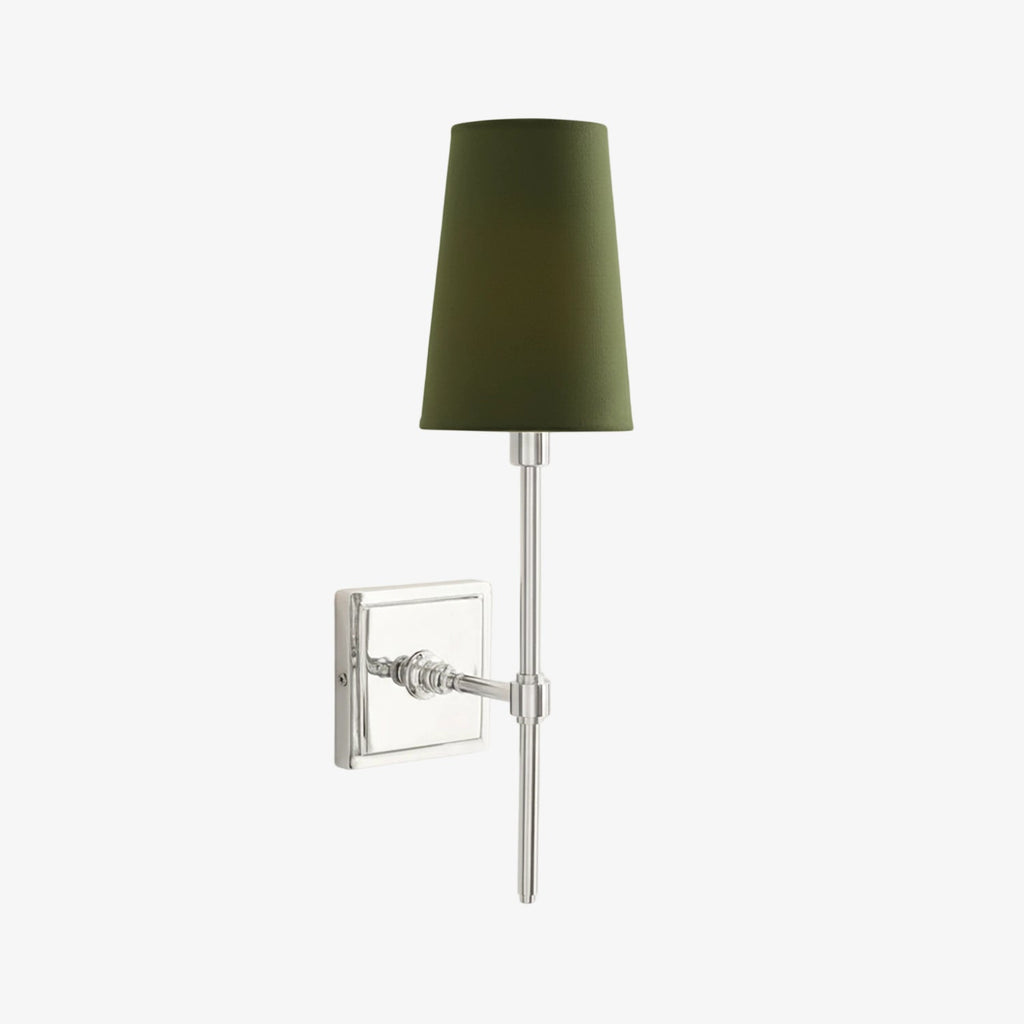 Wandleuchte mit Leinen-Schirm - Retro Metallwandleuchte für Schlafzimmer und Flur - Lamylie
