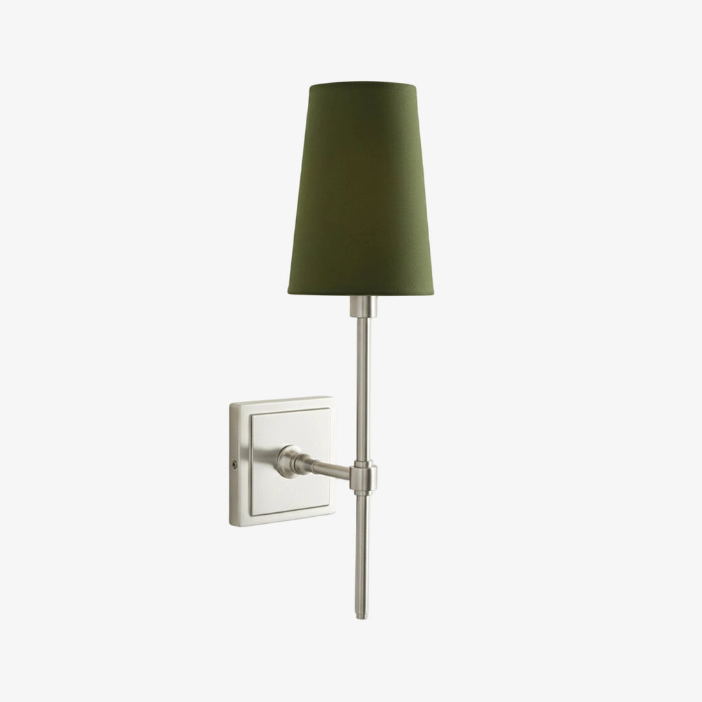 Wandleuchte mit Leinen-Schirm - Retro Metallwandleuchte für Schlafzimmer und Flur - Lamylie