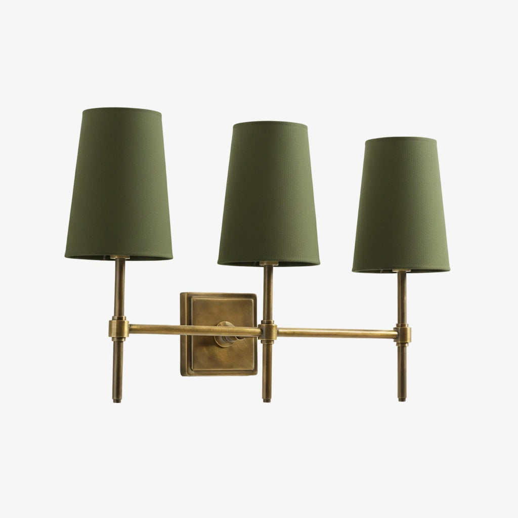 Wandleuchte mit Leinen-Schirm - Retro Metallwandleuchte für Schlafzimmer und Flur - Lamylie