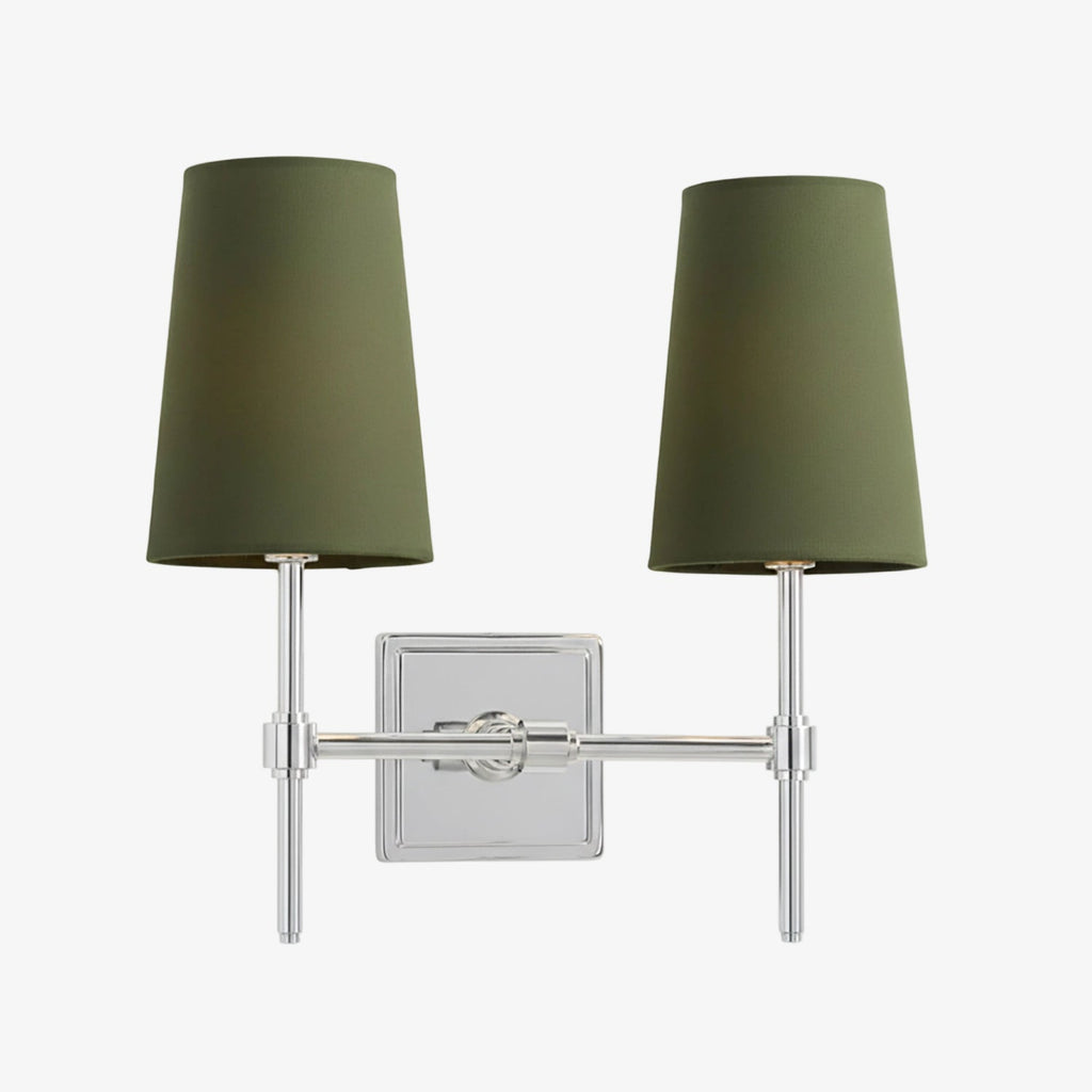 Wandleuchte mit Leinen-Schirm - Retro Metallwandleuchte für Schlafzimmer und Flur - Lamylie