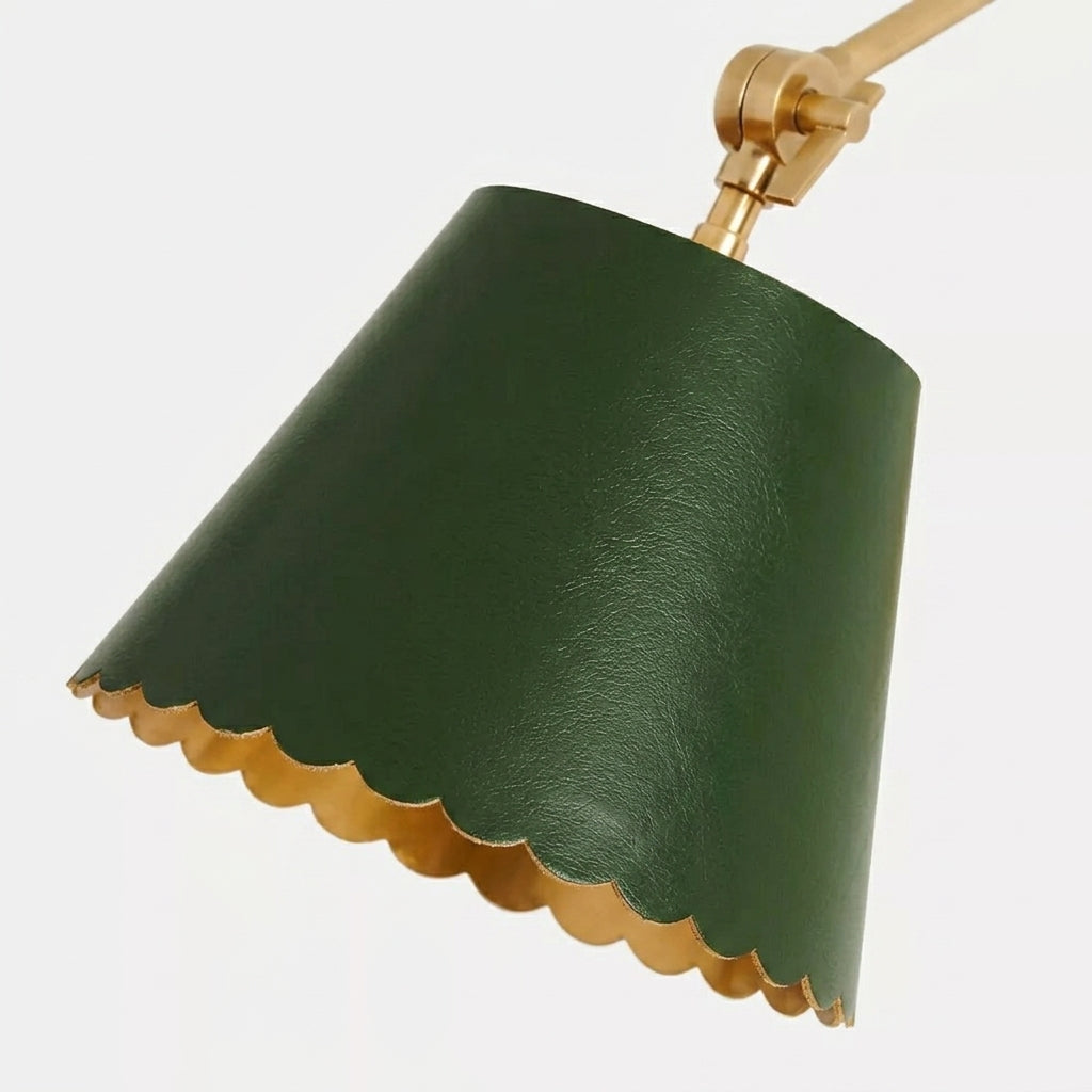 Wall Lamp with Scalloped Shade | Modern Rustic Lighting for Bedroom and Living Spaces - Lamylie