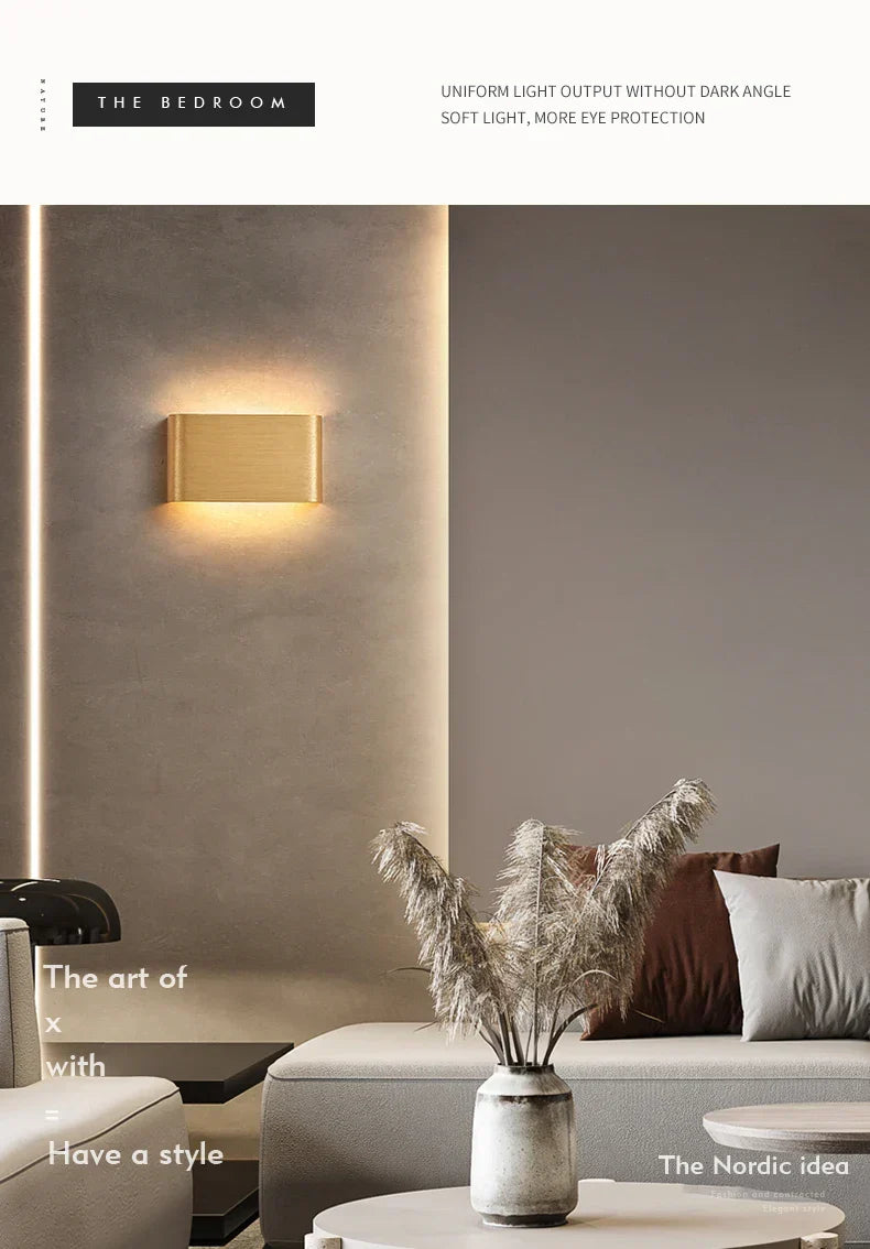 Ultradünne Design Wandleuchte APHRODITE — Moderne Aluminium LED-Wandbeleuchtung mit Acrylschirm - Lamylie