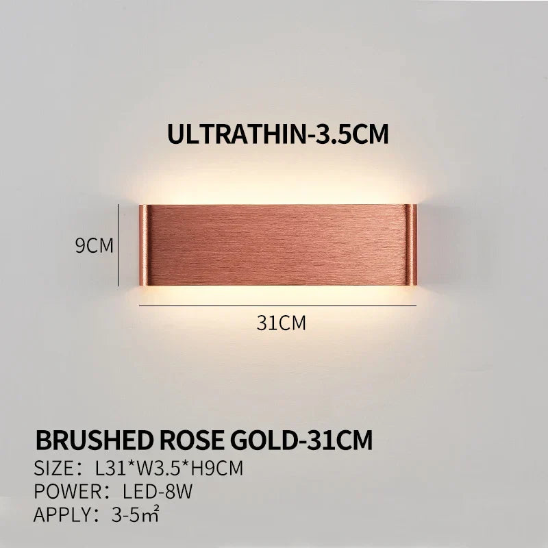 Ultradünne Design Wandleuchte APHRODITE — Moderne Aluminium LED-Wandbeleuchtung mit Acrylschirm - Lamylie