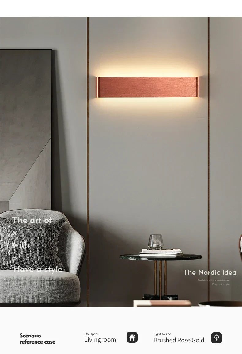 Ultradünne Design Wandleuchte APHRODITE — Moderne Aluminium LED-Wandbeleuchtung mit Acrylschirm - Lamylie