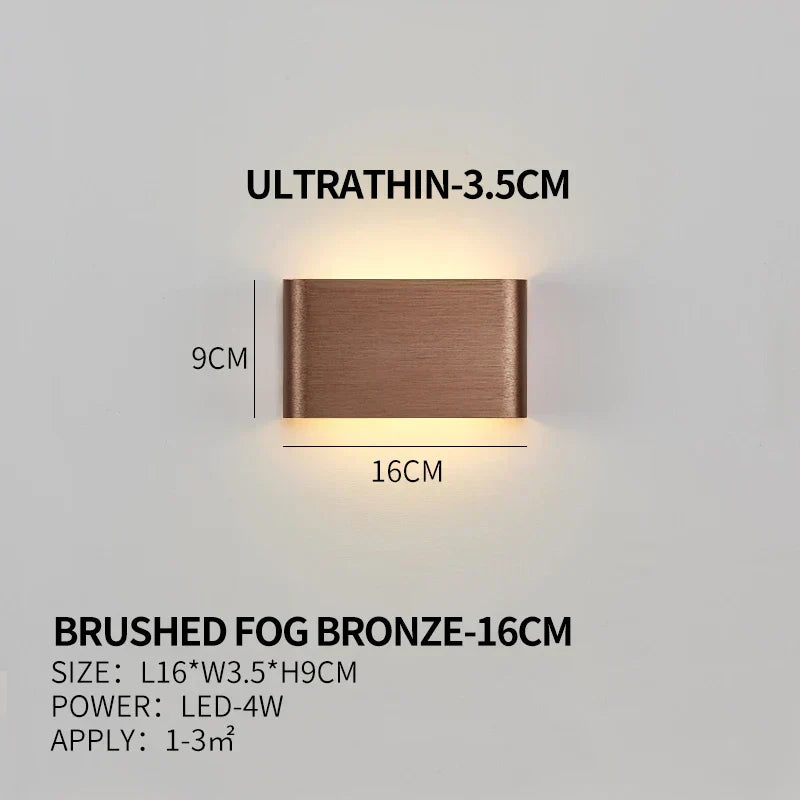 Ultradünne Design Wandleuchte APHRODITE — Moderne Aluminium LED-Wandbeleuchtung mit Acrylschirm - Lamylie