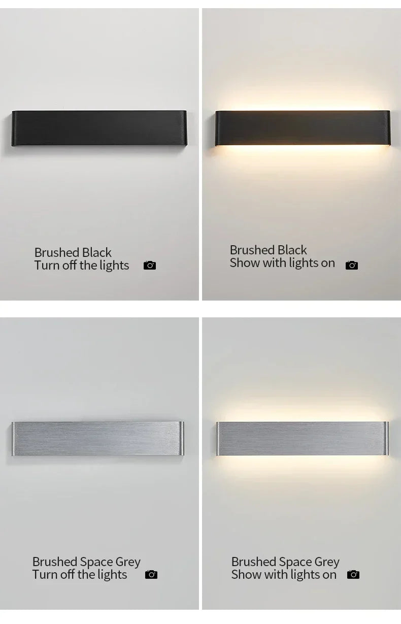 Ultradünne Design Wandleuchte APHRODITE — Moderne Aluminium LED-Wandbeleuchtung mit Acrylschirm - Lamylie