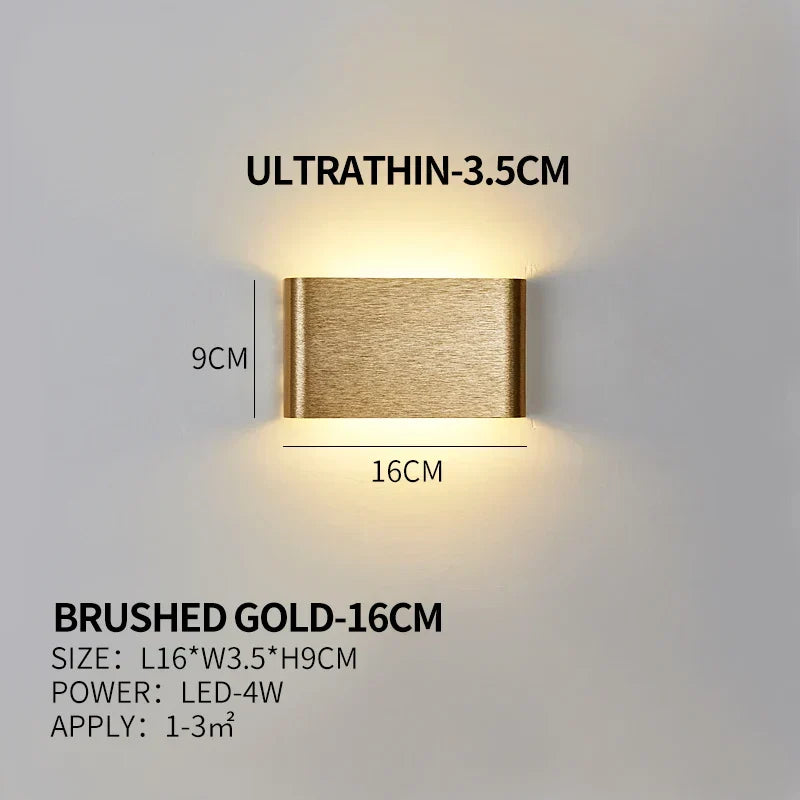 Ultradünne Design Wandleuchte APHRODITE — Moderne Aluminium LED-Wandbeleuchtung mit Acrylschirm - Lamylie