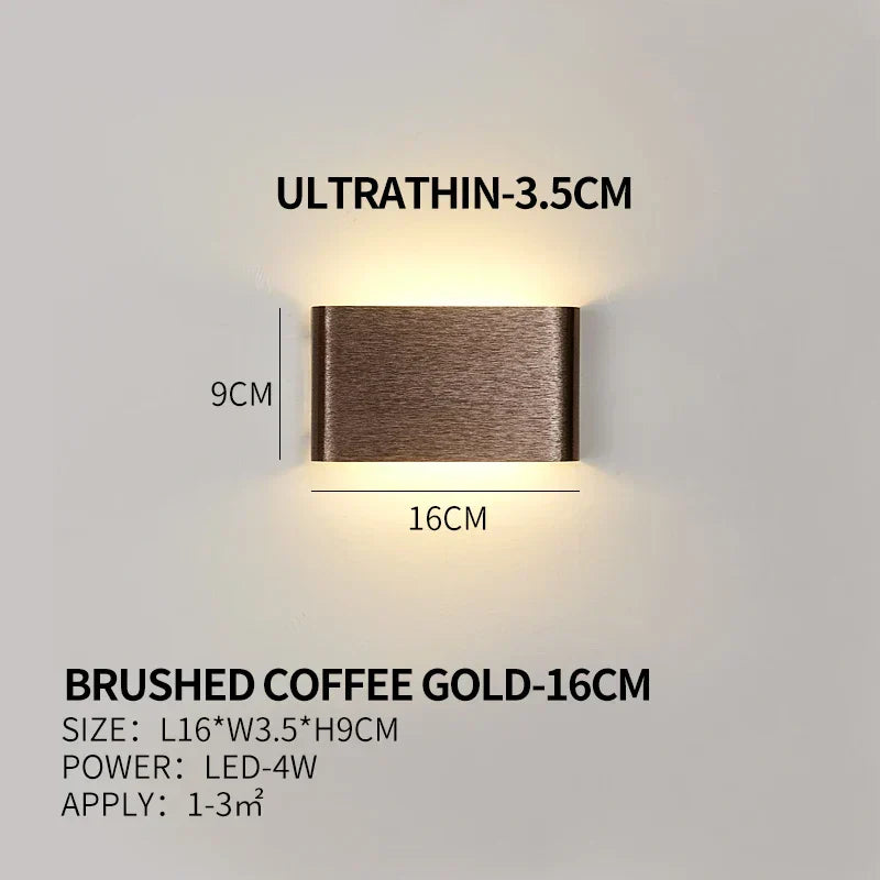 Ultradünne Design Wandleuchte APHRODITE — Moderne Aluminium LED-Wandbeleuchtung mit Acrylschirm - Lamylie