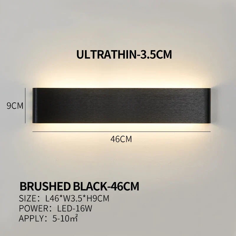 Ultradünne Design Wandleuchte APHRODITE — Moderne Aluminium LED-Wandbeleuchtung mit Acrylschirm - Lamylie