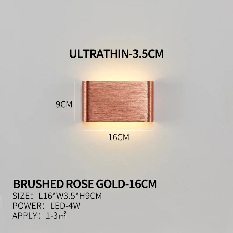 Ultradünne Design Wandleuchte APHRODITE — Moderne Aluminium LED-Wandbeleuchtung mit Acrylschirm - Lamylie