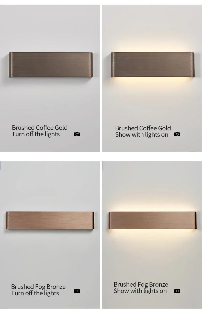 Ultradünne Design Wandleuchte APHRODITE — Moderne Aluminium LED-Wandbeleuchtung mit Acrylschirm - Lamylie