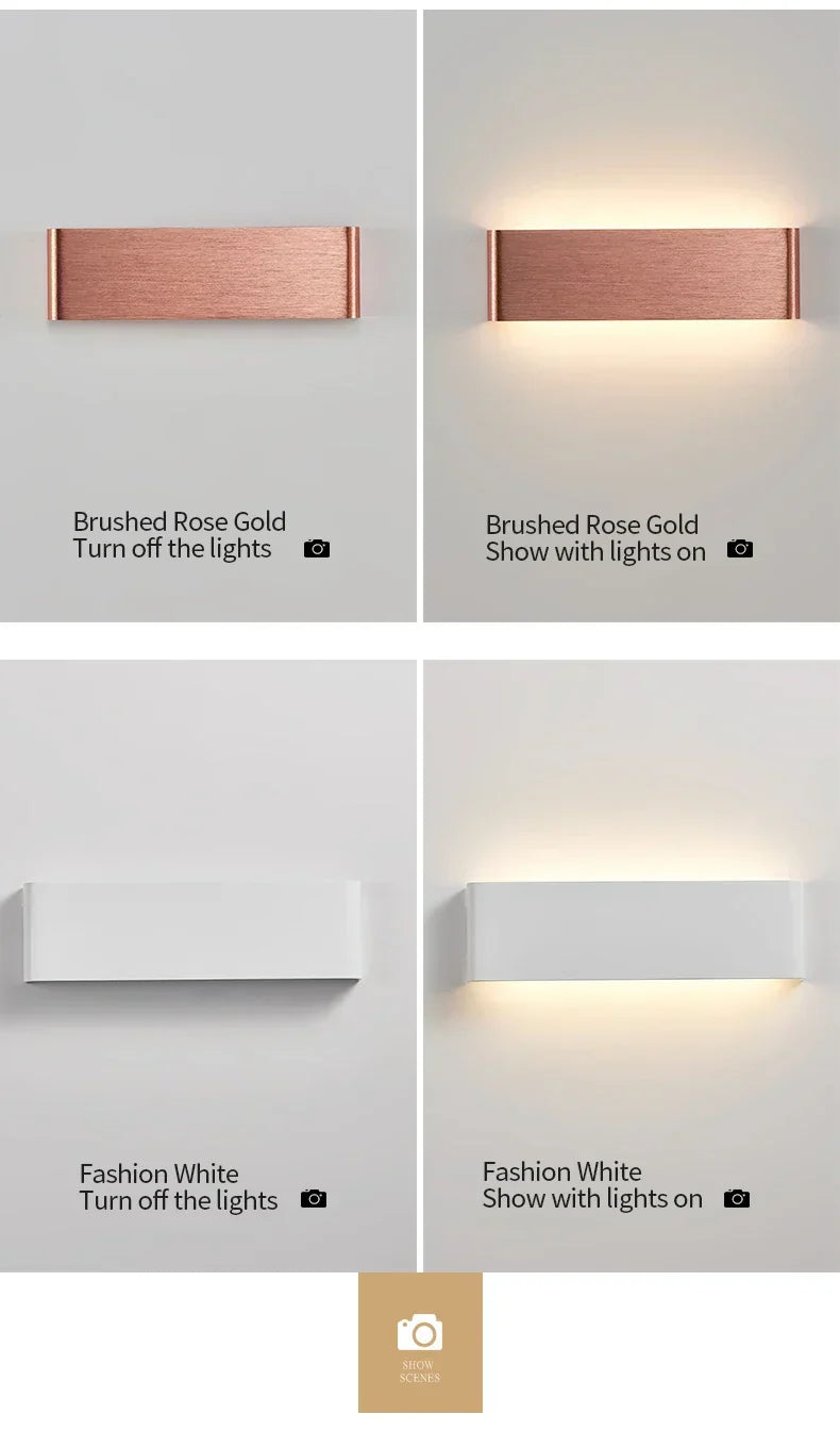 Ultradünne Design Wandleuchte APHRODITE — Moderne Aluminium LED-Wandbeleuchtung mit Acrylschirm - Lamylie