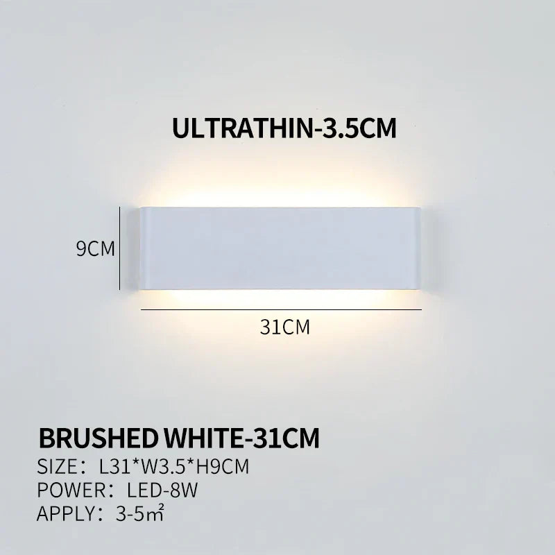 Ultradünne Design Wandleuchte APHRODITE — Moderne Aluminium LED-Wandbeleuchtung mit Acrylschirm - Lamylie