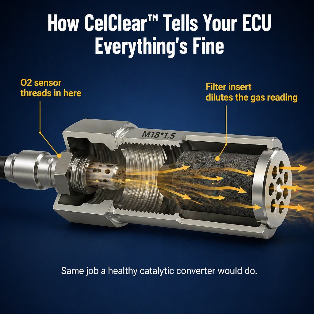 CelClear O2 Sensor Spacer — Kill the Check Engine Light Without Pulling the Cat - Lamylie