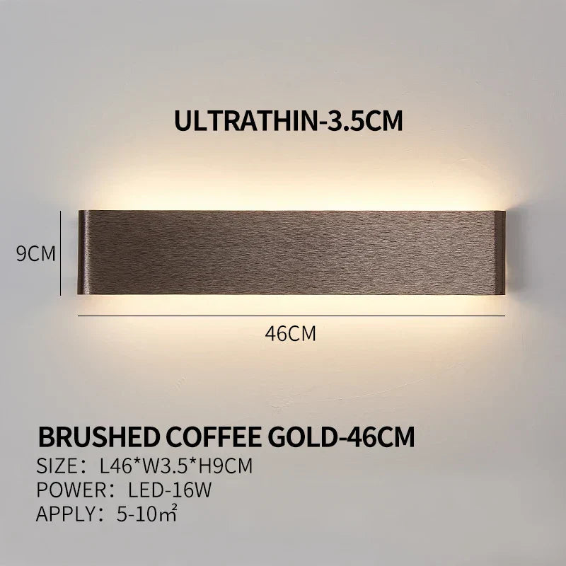 Ultradünne Design Wandleuchte APHRODITE — Moderne Aluminium LED-Wandbeleuchtung mit Acrylschirm - Lamylie
