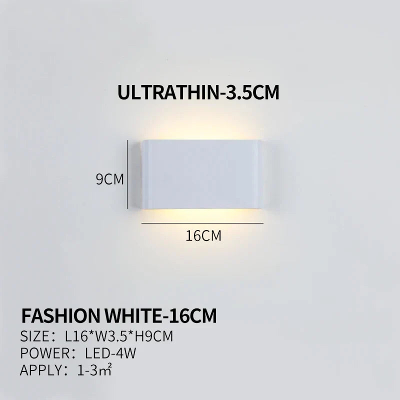 Ultradünne Design Wandleuchte APHRODITE — Moderne Aluminium LED-Wandbeleuchtung mit Acrylschirm - Lamylie