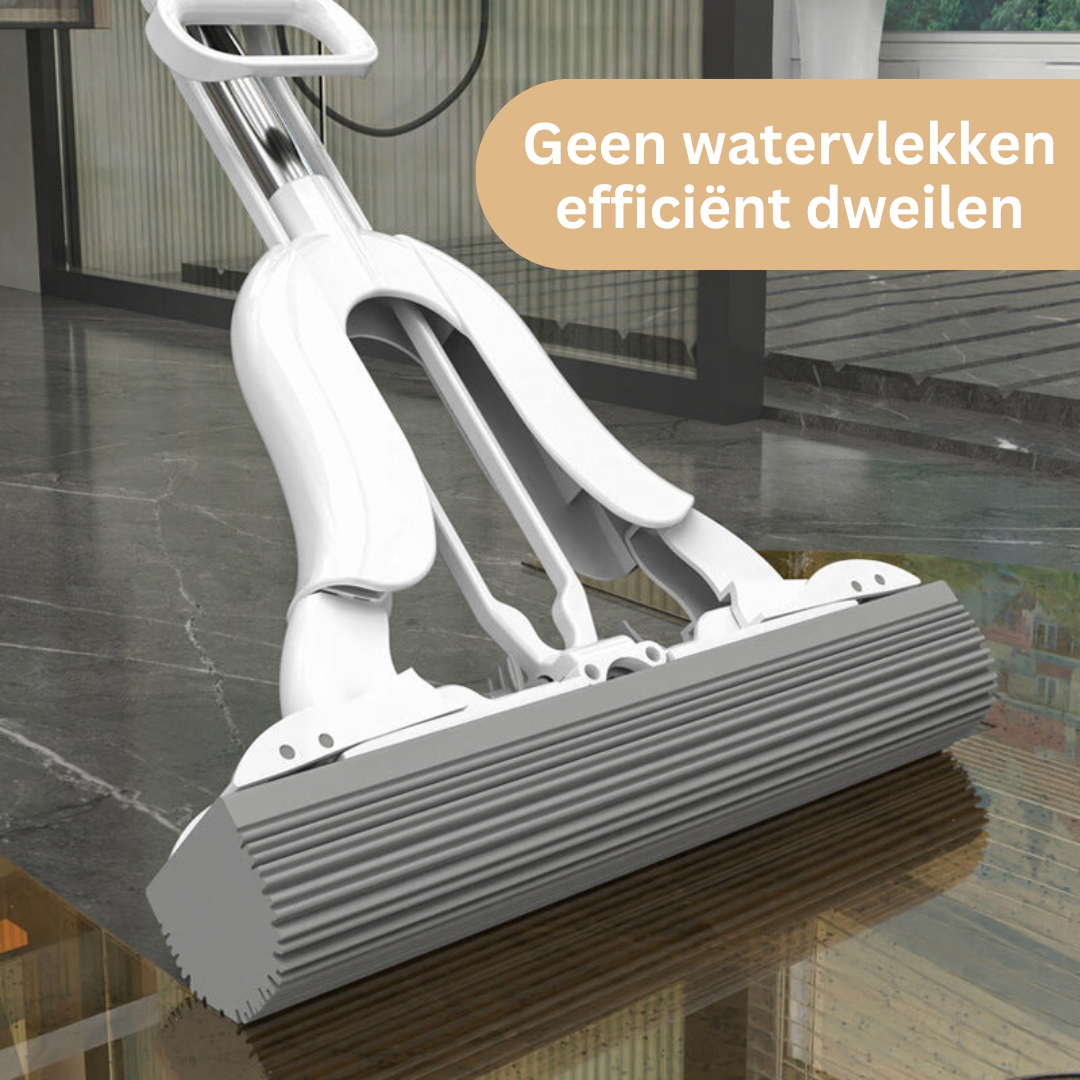 Flat Mop with Telescopic Handle and Super Absorbent Wiper Blade | Wringer Mechanism for Floor Cleaning - Lamylie