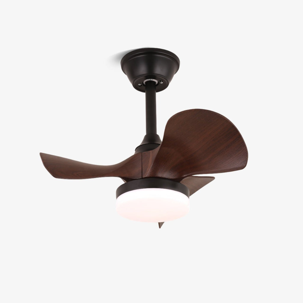 Moderní dřevěný stropní ventilátor Neriah s integrovaným osvětlením a dálkovým ovládáním – Lamylie